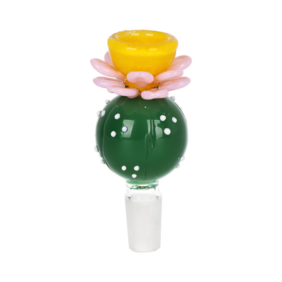 Pulsar Peyote Bloom Bubble Bong | Matching Cactus Blossom Herb Slide