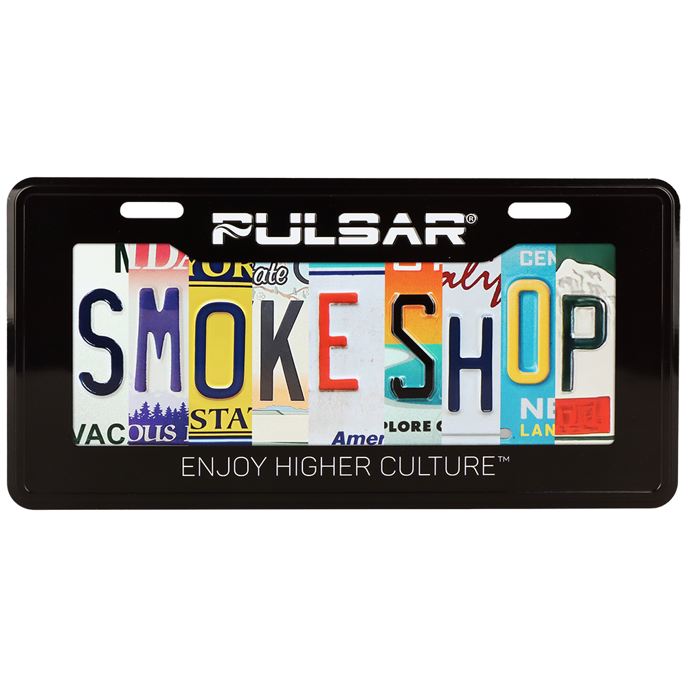 Pulsar Smoke Shop License Plate Tin Sign