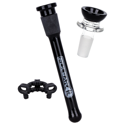 Pulsar Snatched Straight Tube Bong | Matching Downstem & Herb Slide