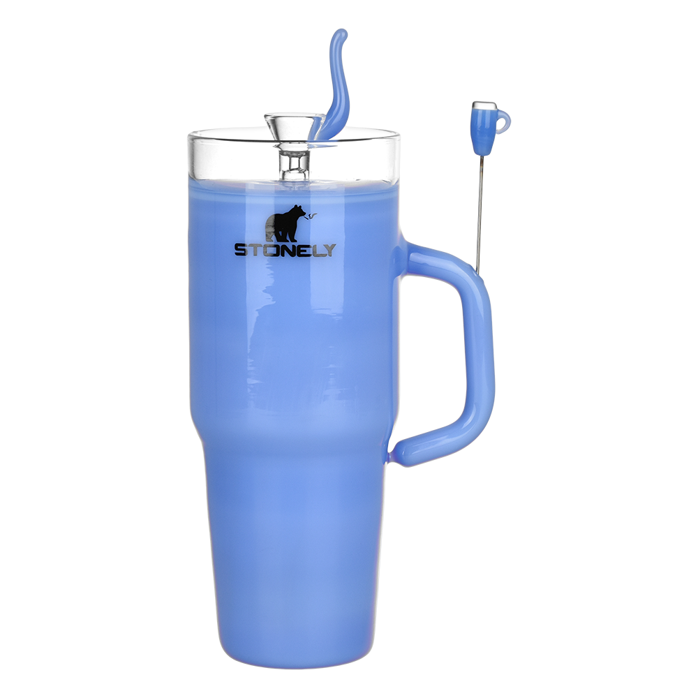 Pulsar Stonely Cup Bong | Blue | Front View