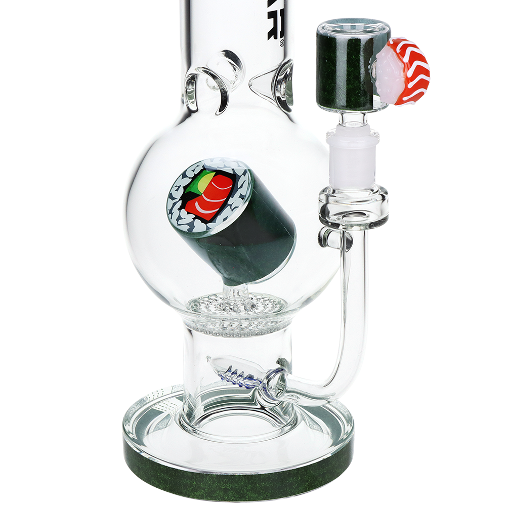Pulsar Sushi Time Bubble Bong | Inline & Honeycomb Percolators Close View