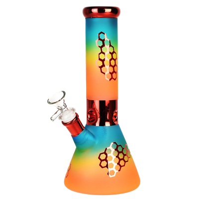 SeshGear Rainbow Honeycomb Beaker Bong | Red