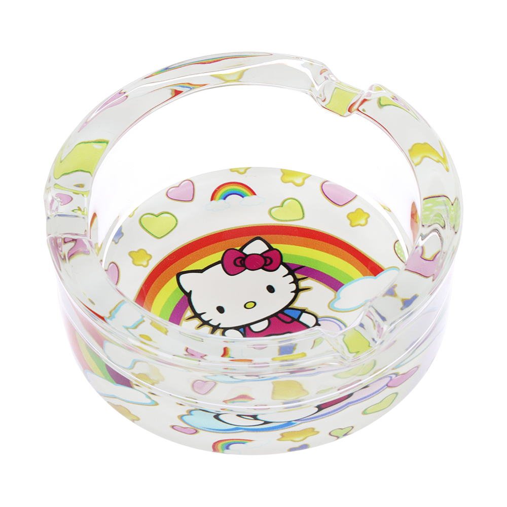 Rainbow Kitty Glass Ashtray | Side View