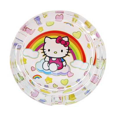 Rainbow Kitty Glass Ashtray | Top View