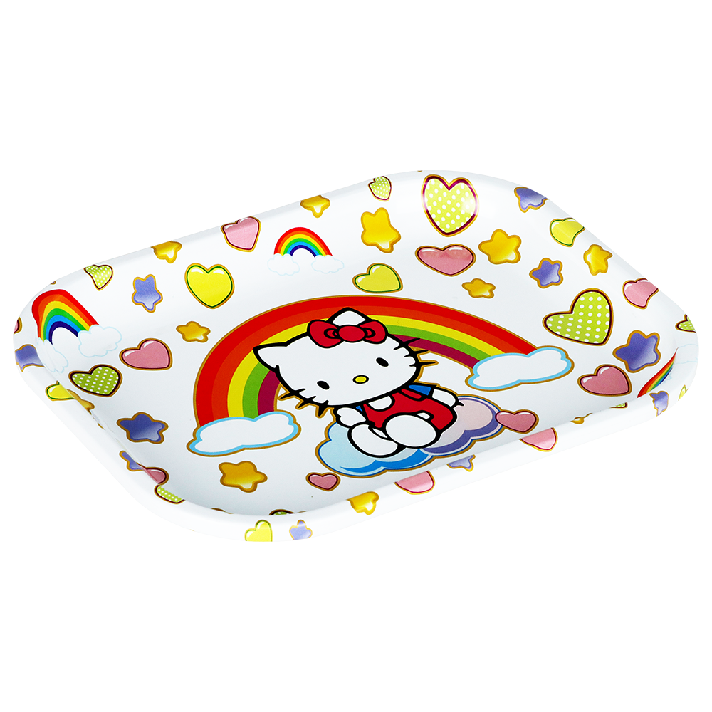Rainbow Kitty Metal Rolling Tray | Side View