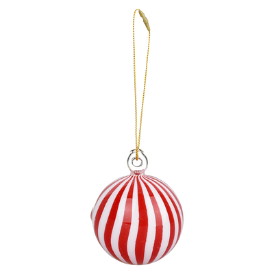 Santa's Secret Hangable Ornament Hand Pipe | Peppermint Ball | Front View