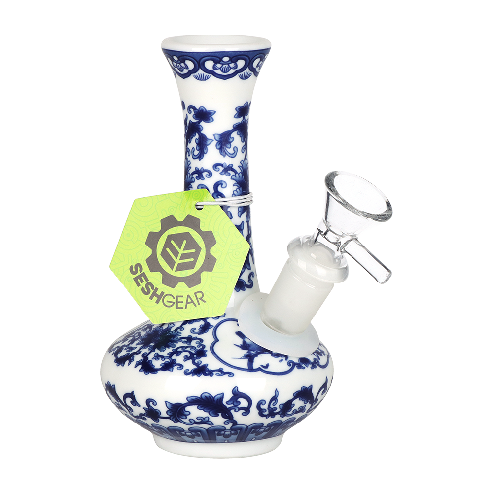 SeshGear Ceramic China Oval Vase Bong | Front View