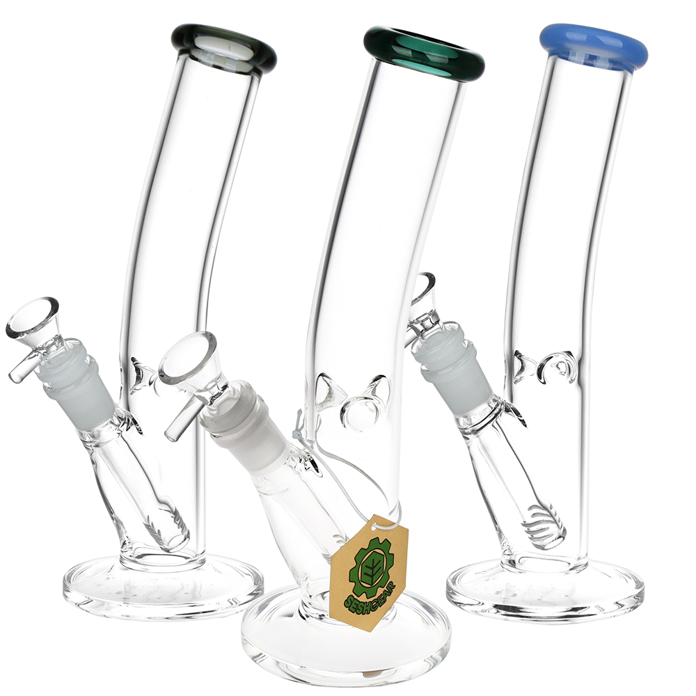 SeshGear Classic Glass Bent Neck Straight Tube Bong | Medium Size | Group