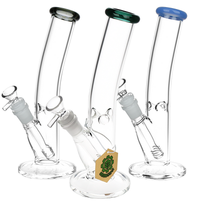 SeshGear Classic Glass Bent Neck Straight Tube Bong | Medium Size | Group