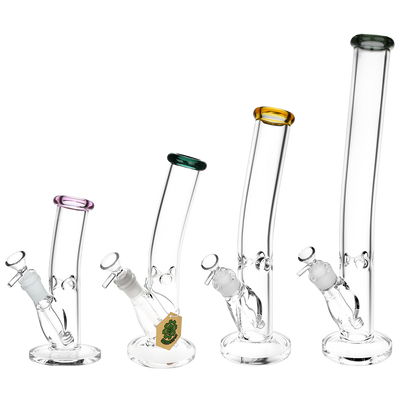 SeshGear Classic Glass Bent Neck Straight Tube Bong | All Sizes Group