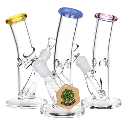 SeshGear Classic Glass Bent Neck Straight Tube Bong | Small Size | Group