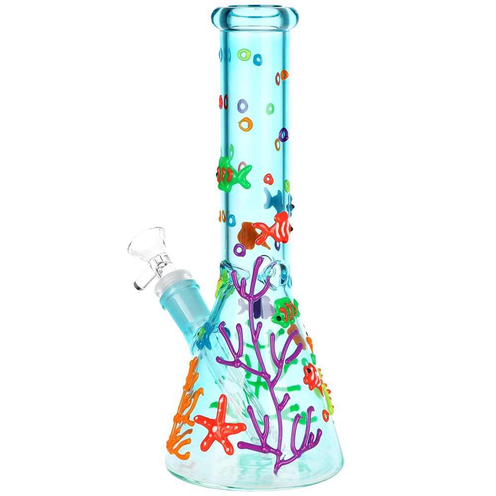 SeshGear Coral Reefer Glow Beaker Bong | Back View