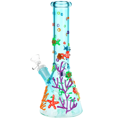 SeshGear Coral Reefer Glow Beaker Bong | Back View