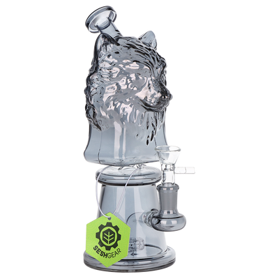 SeshGear Gray Wolf Bong | Frontal Side View with Tag