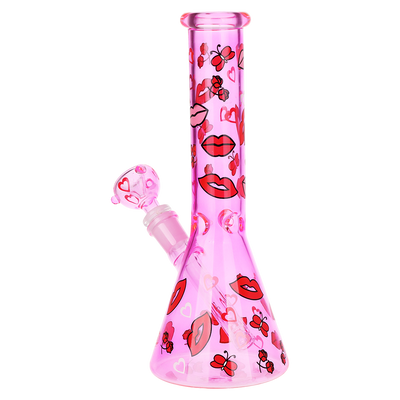 SeshGear Hearts Aflutter Beaker Bong | Back View