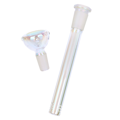 SeshGear Iridescent Twist Beaker Bong | Matching Downstem & Herb Slide