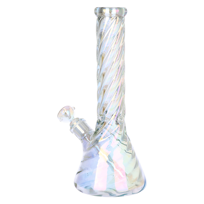 SeshGear Iridescent Twist Beaker Bong | Medium Size | Back View