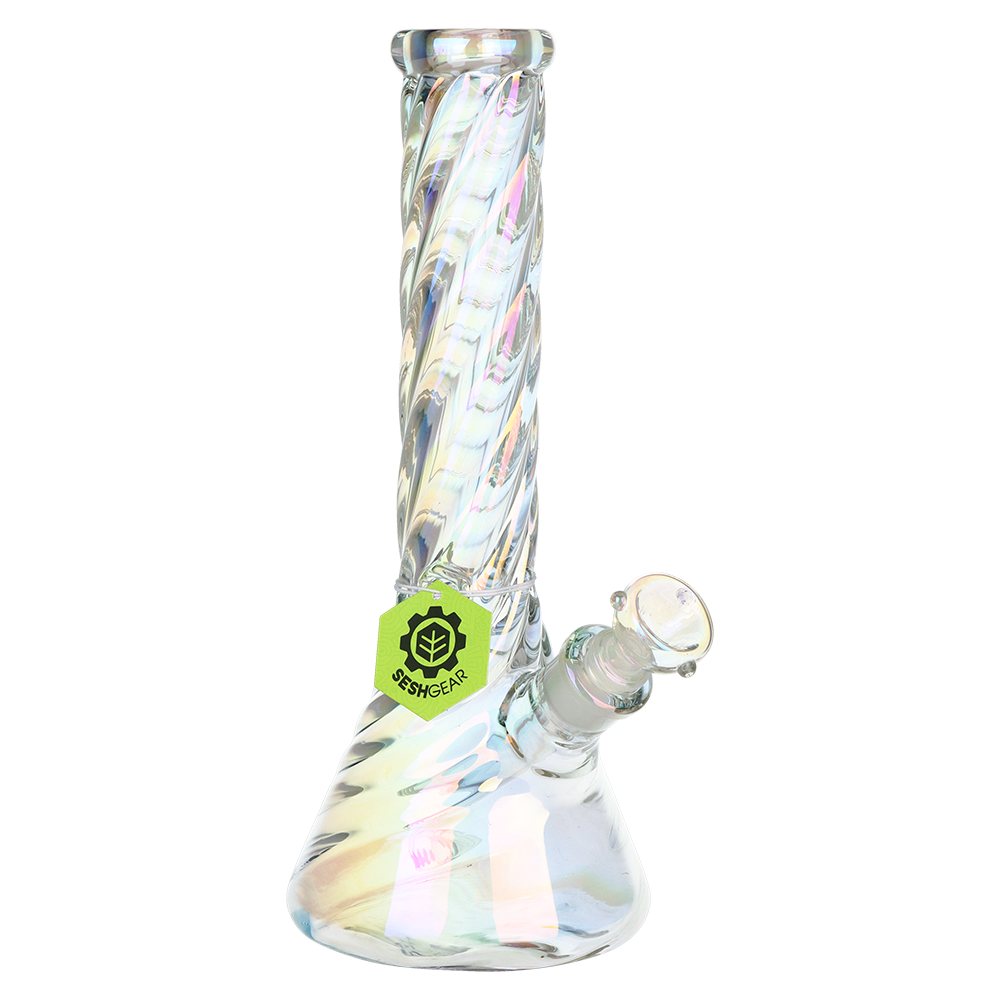 SeshGear Iridescent Twist Beaker Bong | Medium Size | Front View