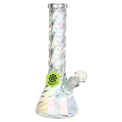 SeshGear Iridescent Twist Beaker Bong | Medium Size | Front View