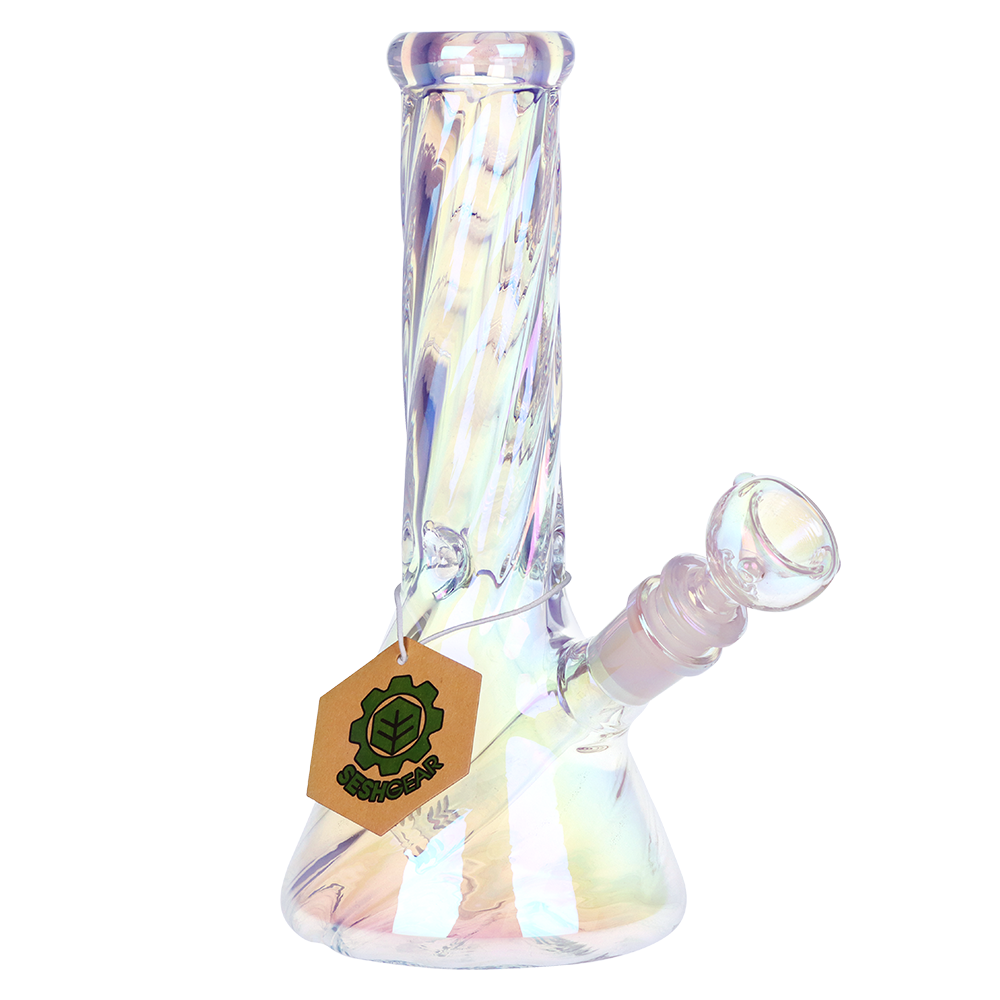 SeshGear Iridescent Twist Beaker Bong | Small Size | Front View