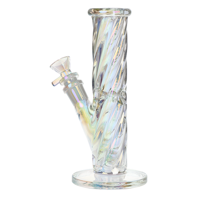 SeshGear Iridescent Twist Straight Tube Bong | Small Size | Back View
