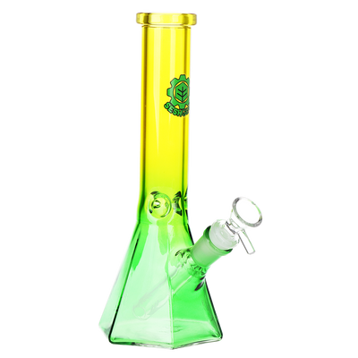 SeshGear Ombre Prismatic Beaker Bong | Yellow Green