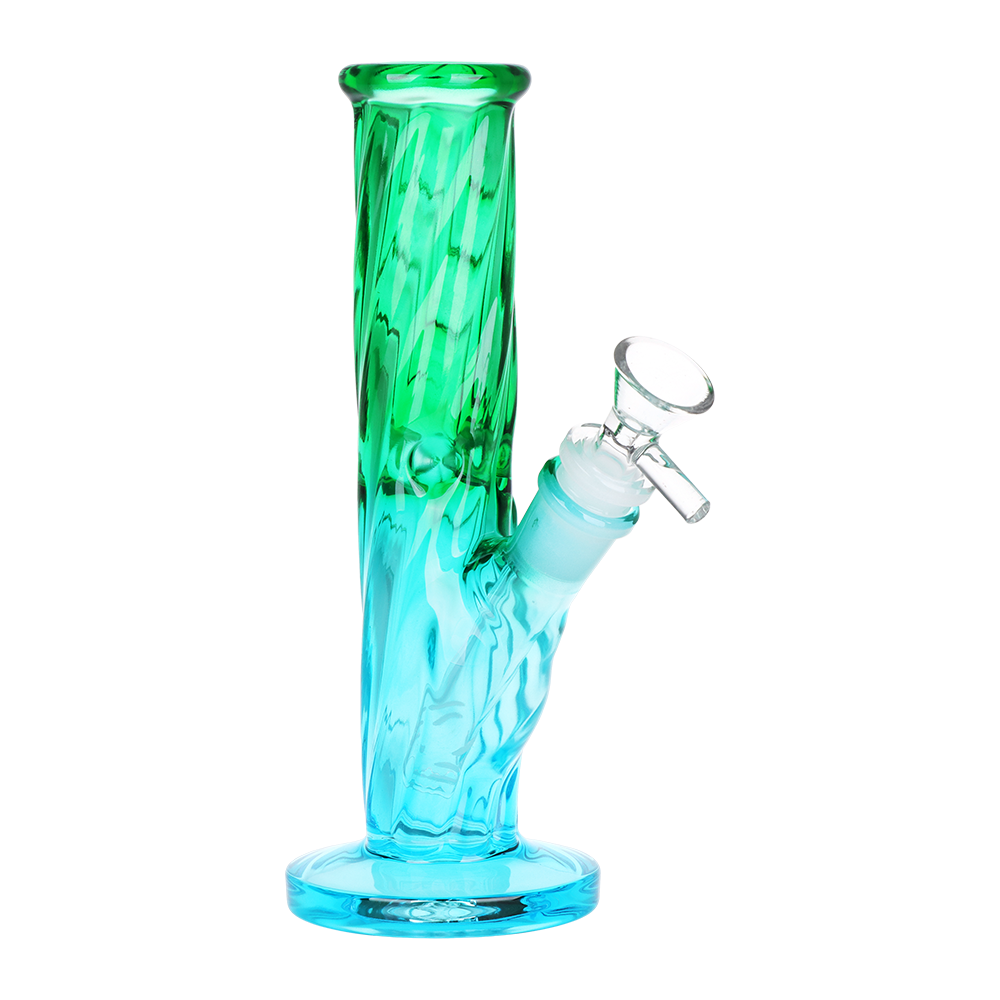 SeshGear Ombre Twist Straight Tube Bong | Green Blue