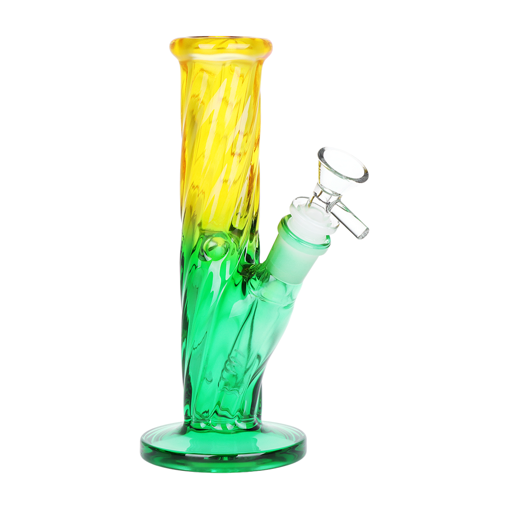 SeshGear Ombre Twist Straight Tube Bong | Yellow Green