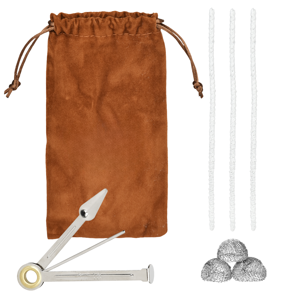 Velvet drawstring pouch, Poking & Tamping Tool, Metal Bowl Screens, Pipe Cleaners