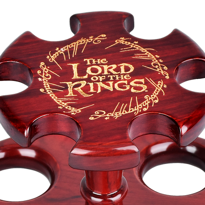 COUNCIL OF ELROND™ Multi-Pipe Wood Display Stand | Shire Pipes™ x The Lord of the Rings™ | Close View