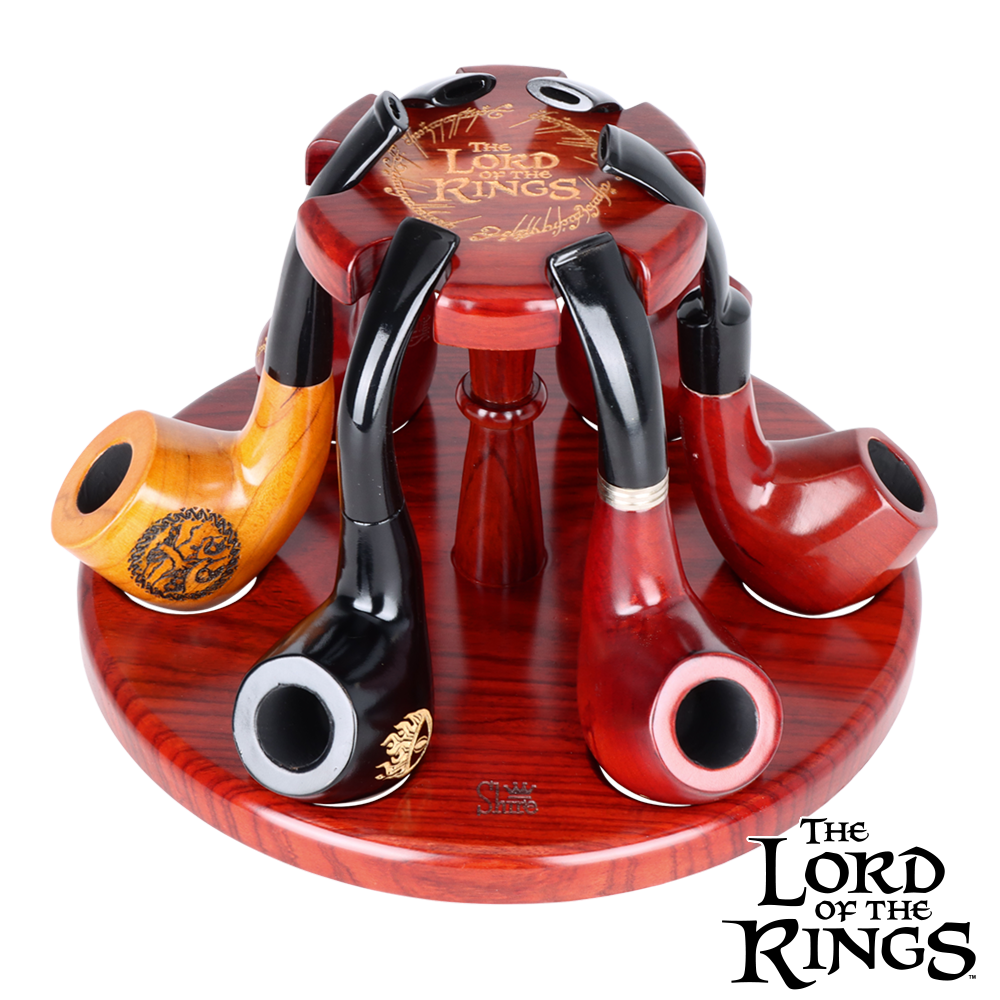 COUNCIL OF ELROND™ Multi-Pipe Wood Display Stand | Shire Pipes™ x The Lord of the Rings™ | Variety of Short Pipes