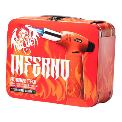 Special Blue Inferno Pro Torch Lighter | Flame On Red Travel Case