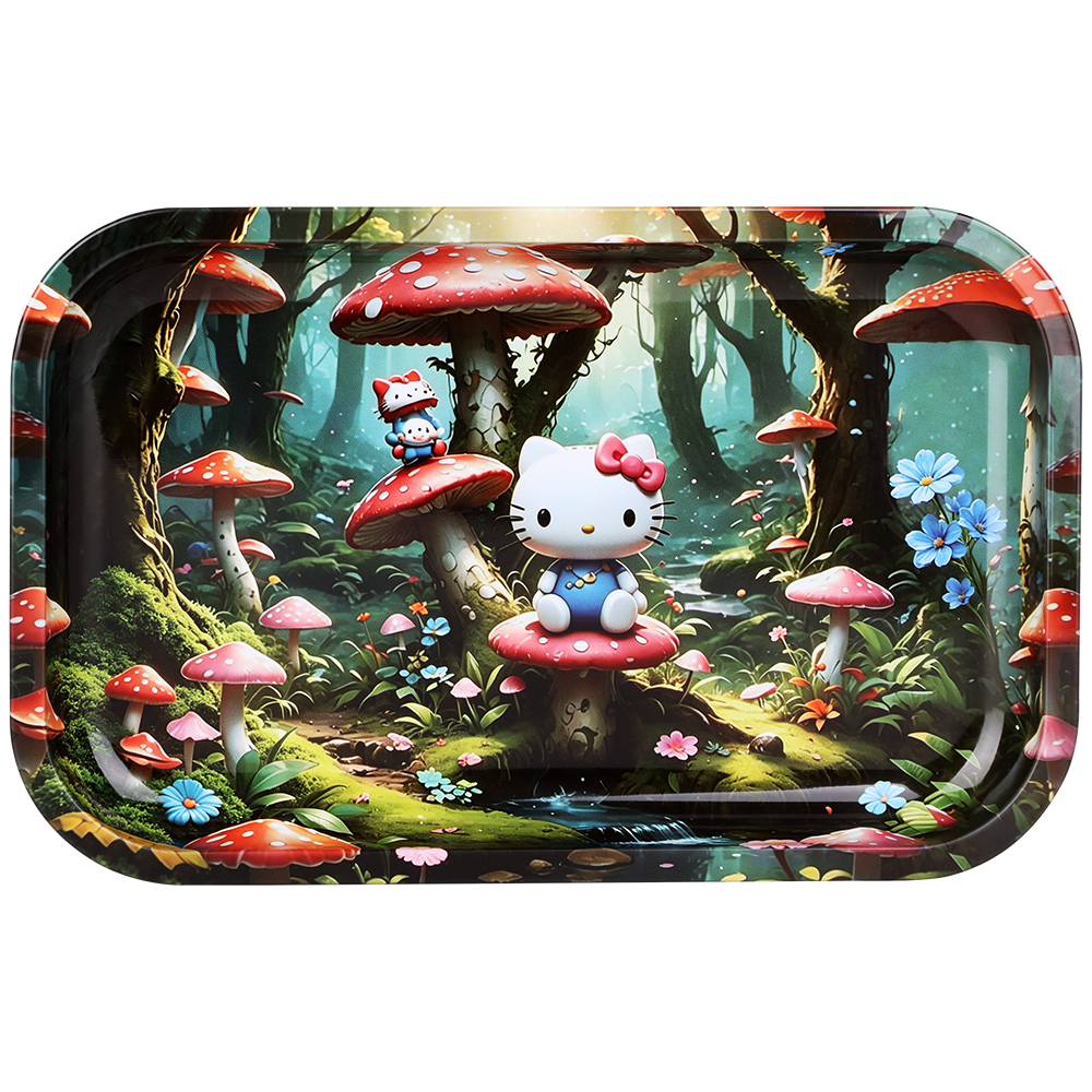 Trippy Kitty Metal Rolling Tray